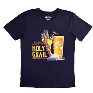 Monty Python Unisex Adult Holy Grail Golden Ale T-Shirt / Navy Blue